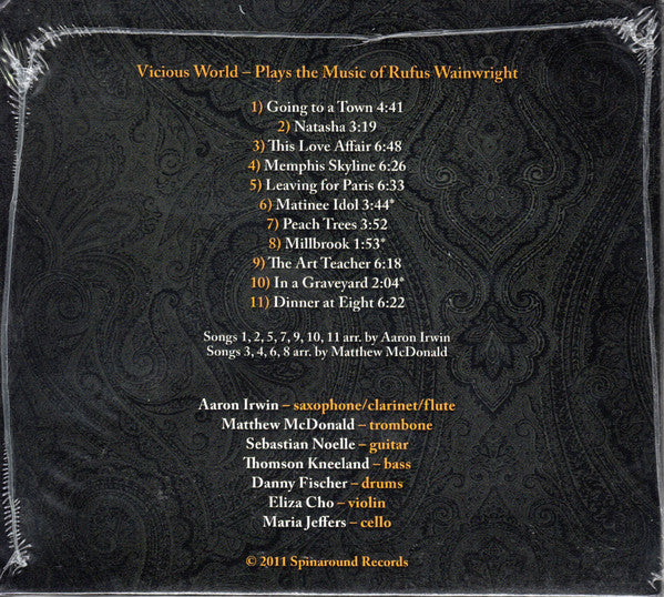 Vicious World (2) : Plays The Music Of Rufus Wainwright (CD, Album)