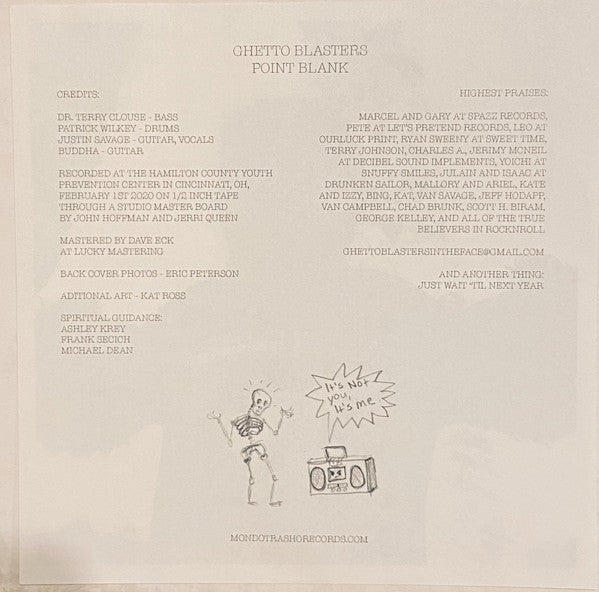 The Ghetto Blasters (4) : Point Blank (7", Ltd)