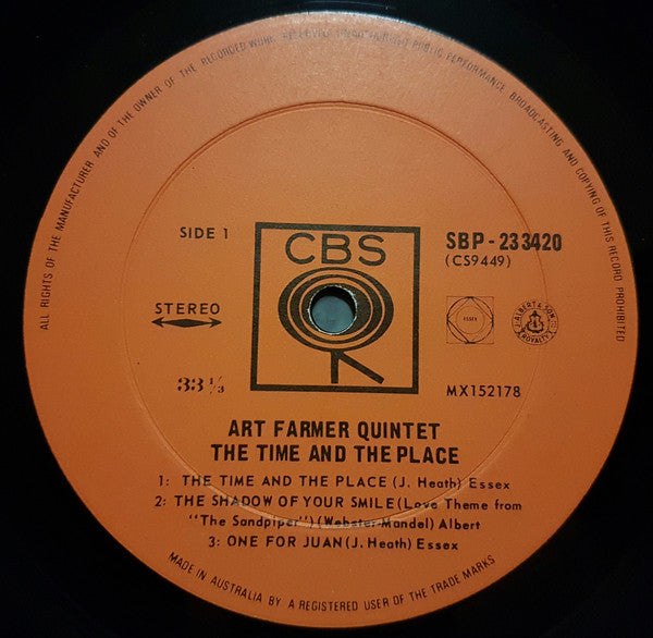 Art Farmer Quintet : The Time And The Place (LP, Album)