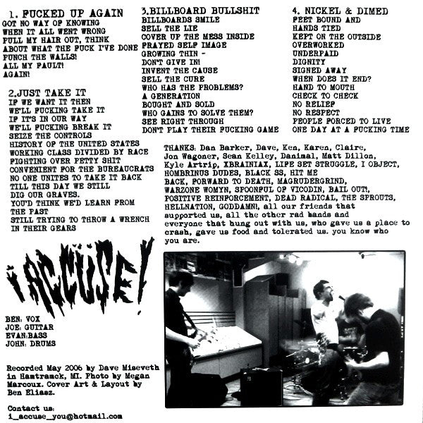 I Accuse! / Life Set Struggle : I Accuse! / Life Set Struggle (7")