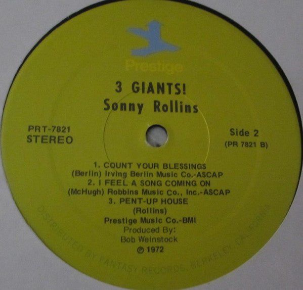 Sonny Rollins : Three Giants! (LP, Album, RE, RM)