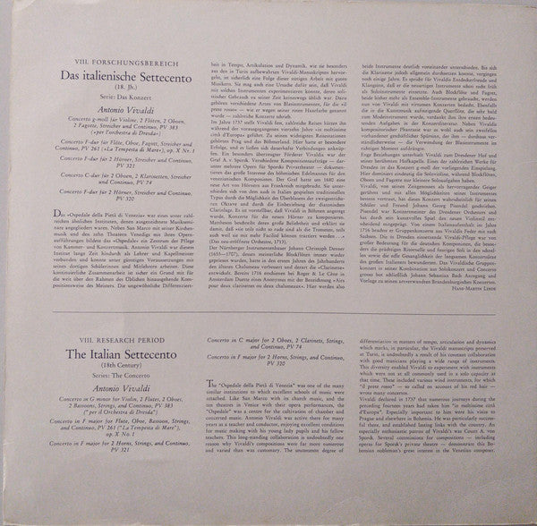 Antonio Vivaldi - Münchener Kammerorchester, Hans Stadlmair : Bläserkonzerte (LP)