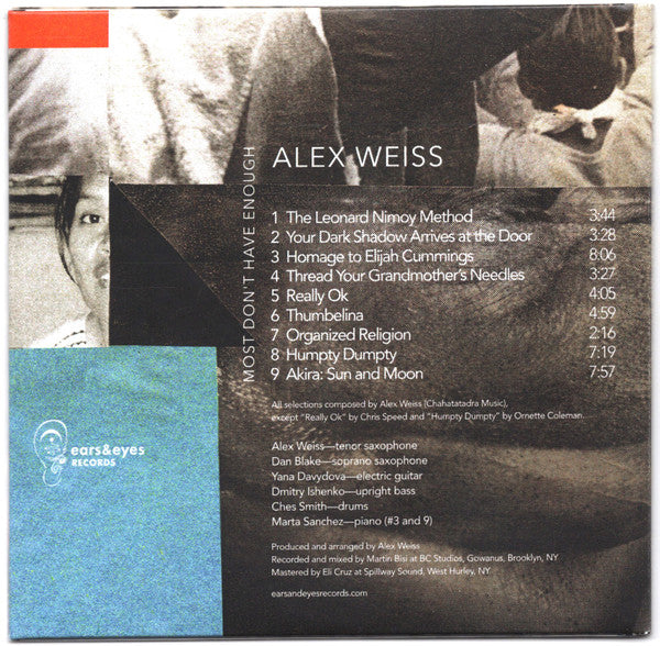Alex Weiss : Most Don't Have Enough (CD + File, AIFF, FLAC, WAV)