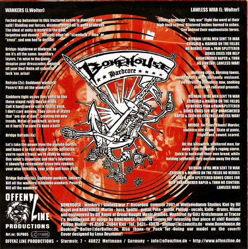 Bonehouse : Wankers/Lawless War (7", EP)