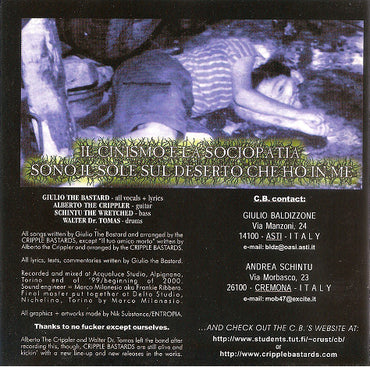 Cripple Bastards : Misantropo A Senso Unico (CD, Album)