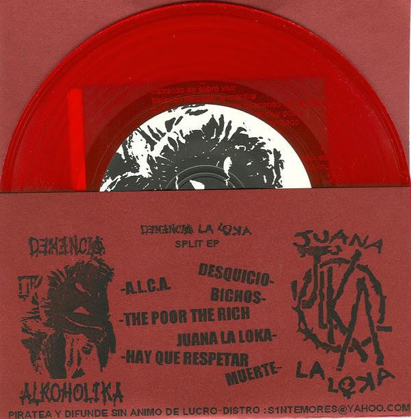 Demencia Alkoholika / Juana La Loka : Demencia La Loka (7", EP, Red)
