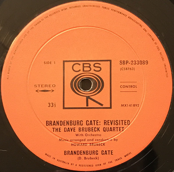 The Dave Brubeck Quartet : Brandenburg Gate: Revisited (LP)