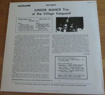 Junior Mance Trio : At The Village Vanguard (LP, Album, RE)