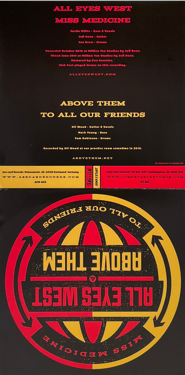 All Eyes West (2) & Above Them : Miss Medicine / To All Our Friends (7", Red)