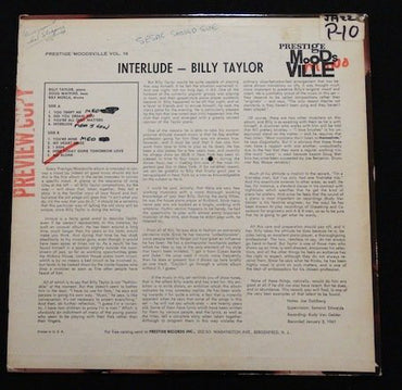 Billy Taylor : Interlude (LP, Album)