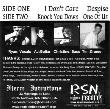 Fierce Intentions : First Punch Thrown EP (7", EP, Red)