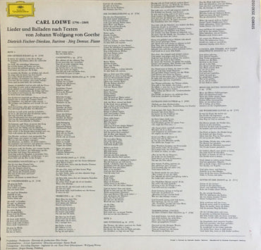 Loewe* - Dietrich Fischer-Dieskau • Jörg Demus : Lieder Und Balladen, Vol. II (LP)