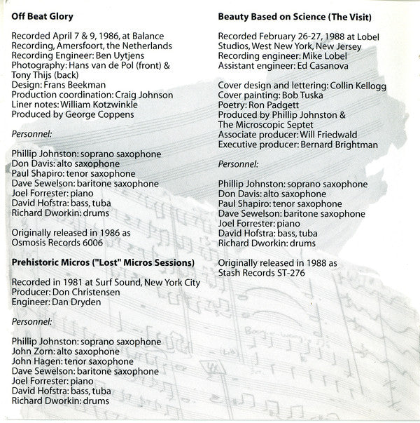 Microscopic Septet : Surrealistic Swing (History Of The Micros Volume Two) (2xCD, Comp)