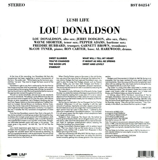 Lou Donaldson : Lush Life (LP, Album, RE, RM)
