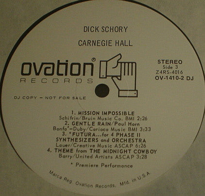 Dick Schory With Gary Burton & Paul Horn & Joe Morello : Carnegie Hall (2xLP, Promo)