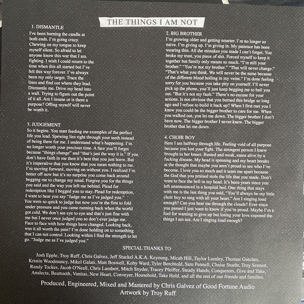 Ghost Key : The Things I Am Not (12", S/Sided, EP, Bla)