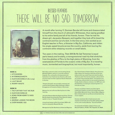 Blessed Feathers : There Will Be No Sad Tomorrow (LP, Album, Club, Pur)