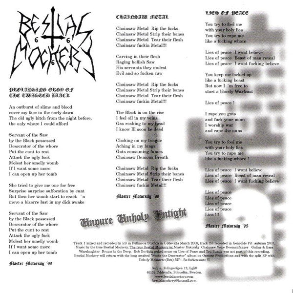 Bestial Mockery / Axis Powers : Tribute To I-17 (7", EP, Ltd, Num)