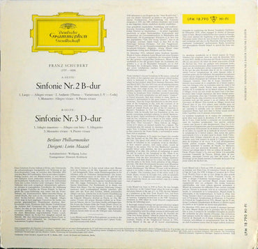 Schubert* – Berlin Philharmonic*, Lorin Maazel : Symphonien Nr. 2 Und Nr. 3 (LP, Mono)