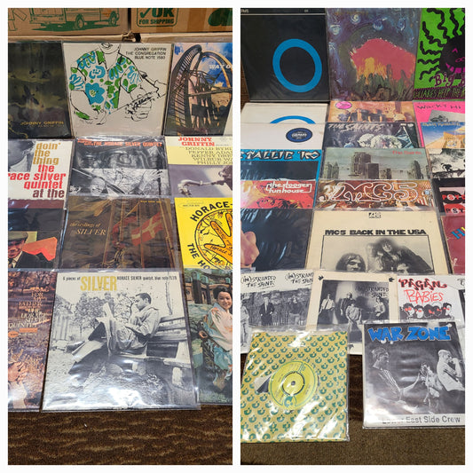 The germs Meat Puppets The saints Big Boys MC5 The stooges Iggy pop Pagan babies Warzone Jesus and mary chain Iron Maiden Johnny Griffin Horace silve quintet Blue Note Used vinyl record store Philadephia Record collection Deep groove