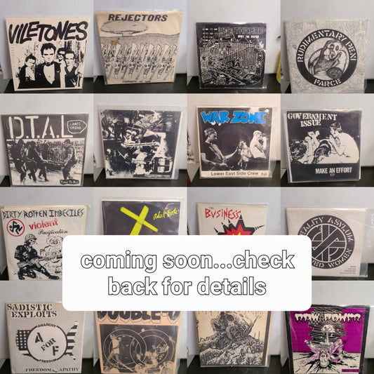 Viletones rejectors the mob Rudimentary peni kaaos  DTAL  the mob the business crass mdc raw power x sadistic exploits DRI double-o warzone government issue 7" vinylpunk 45s nyhc