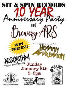 Sit & Spin Records 10 Year Anniversary Party - Jan 8th