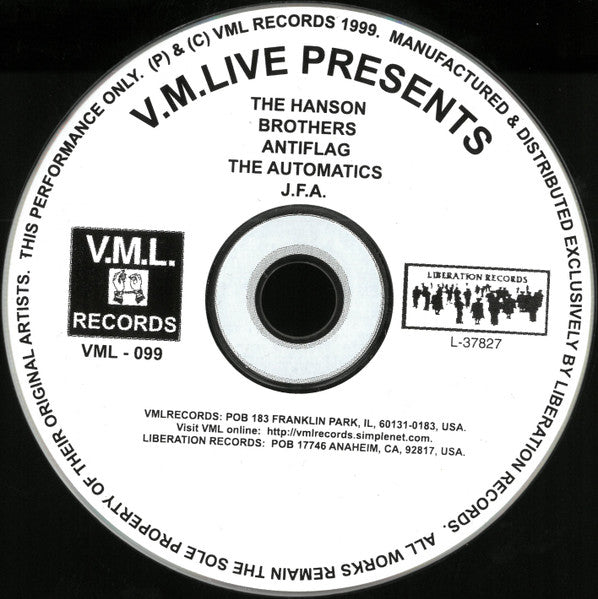 The Hanson Brothers* / Antiflag* / The Automatics (2) / J.F.A. : V.M.Live Presents... The Hanson Brothers / Antiflag / The Automatics / J.F.A. (CD, Comp)
