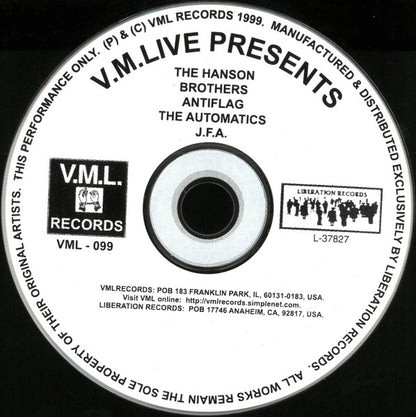 The Hanson Brothers* / Antiflag* / The Automatics (2) / J.F.A. : V.M.Live Presents... The Hanson Brothers / Antiflag / The Automatics / J.F.A. (CD, Comp)