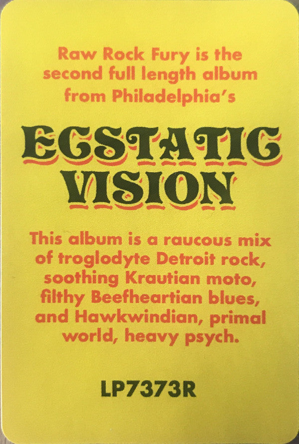 Ecstatic Vision : Raw Rock Fury (LP, Album)