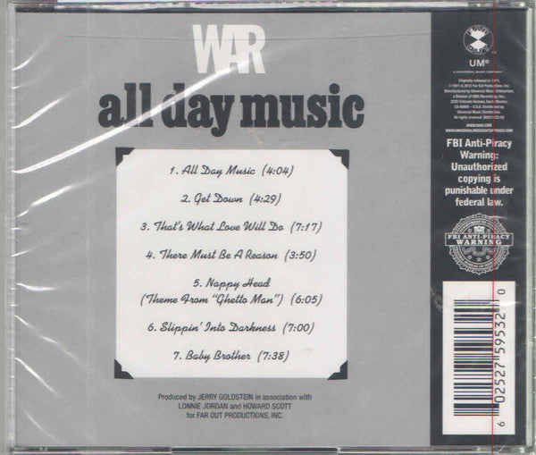 War : All Day Music (CD, Album, RE)