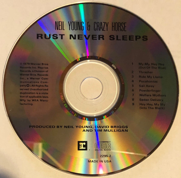 Neil Young & Crazy Horse : Rust Never Sleeps (CD, Album, RE, Cin)