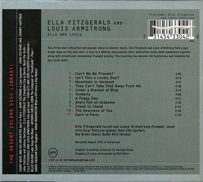 Ella Fitzgerald And Louis Armstrong : Ella And Louis (CD, Album, RE)