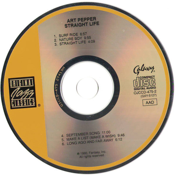 Art Pepper : Straight Life (CD, Album, RE)