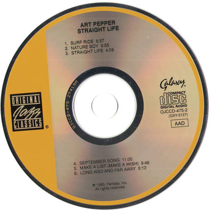 Art Pepper : Straight Life (CD, Album, RE)