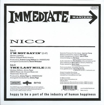 Nico (3) : I'm Not Sayin / The Last Mile (7", RSD, Single, Mono, Ltd, Whi)