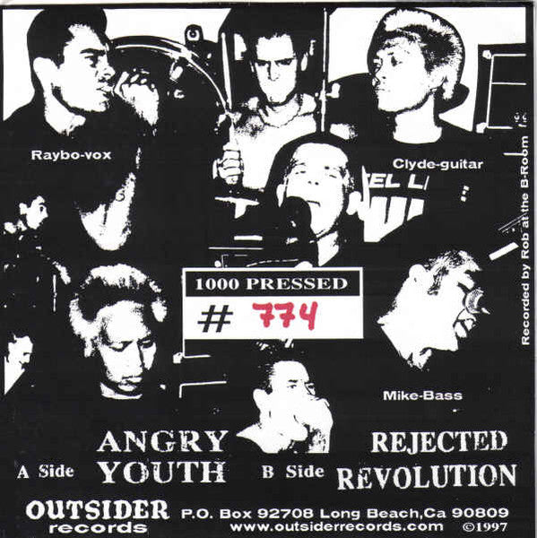 Bonecrusher : Angry Youth (7", Num, Red)