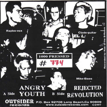 Bonecrusher : Angry Youth (7", Num, Red)