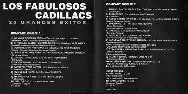 Los Fabulosos Cadillacs : 20 Grandes Exitos (2xCD, Comp, Club)