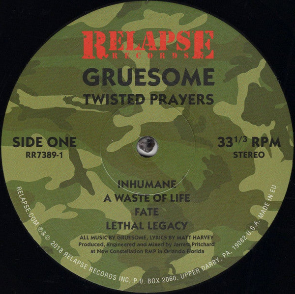 Gruesome (5) : Twisted Prayers (LP, Album)