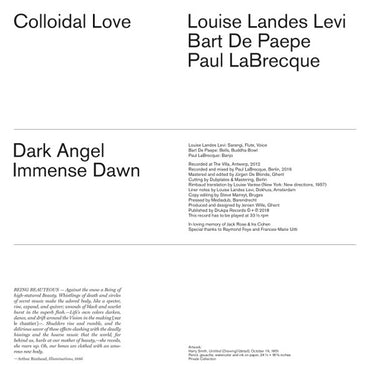 Louise Landes Levi, Bart De Paepe (2) & Paul LaBrecque : Colloidal Love (10", Album, Ltd)