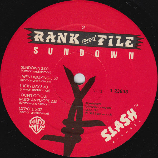 Rank And File* : Sundown (LP, Album, RE, All)