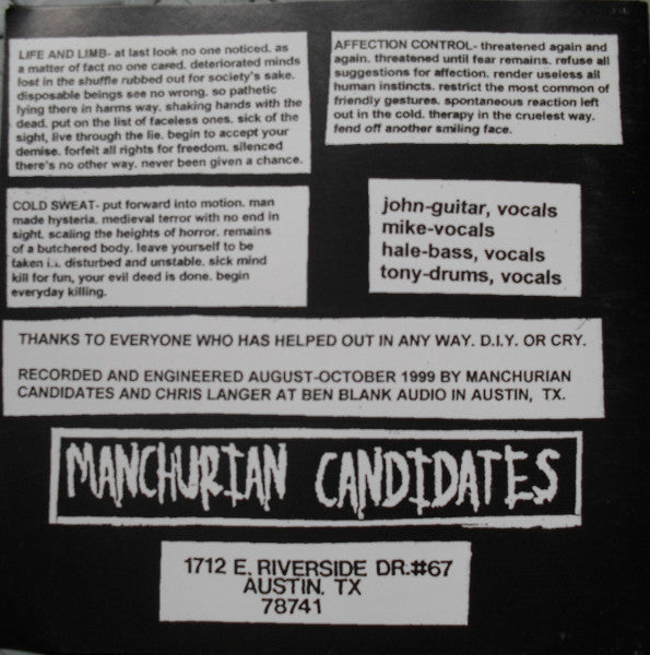 Manchurian Candidates : Between Reality And Shadow (CD, Album)