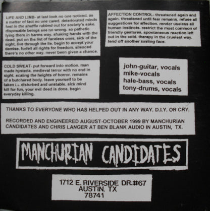 Manchurian Candidates : Between Reality And Shadow (CD, Album)