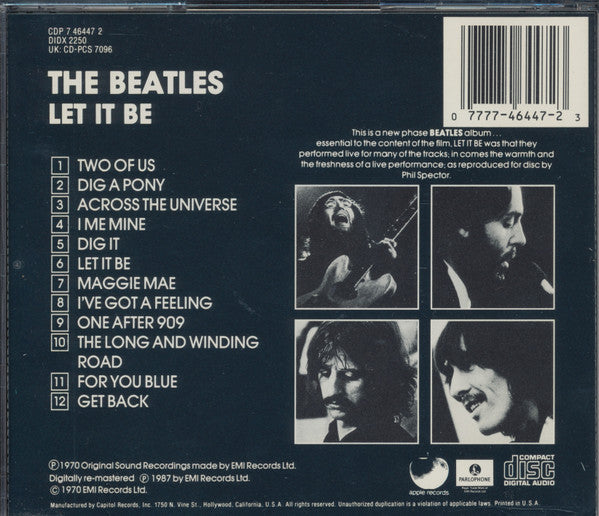 The Beatles : Let It Be (CD, Album, RE, RM, RP)