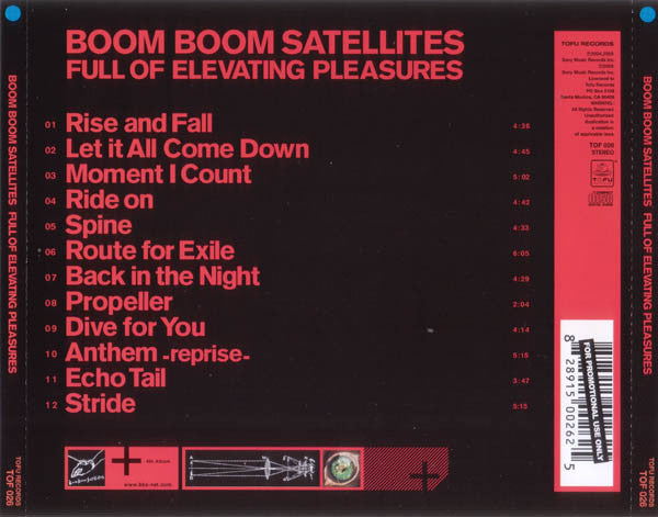Boom Boom Satellites : Full Of Elevating Pleasures (CD, Album, Promo)