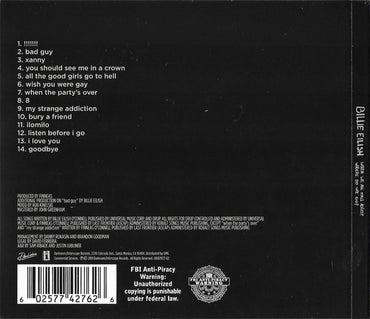 Billie Eilish : When We All Fall Asleep, Where Do We Go? (CD, Album, Dig)