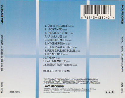 The Who : The Who Sings My Generation (CD, Album, RE)
