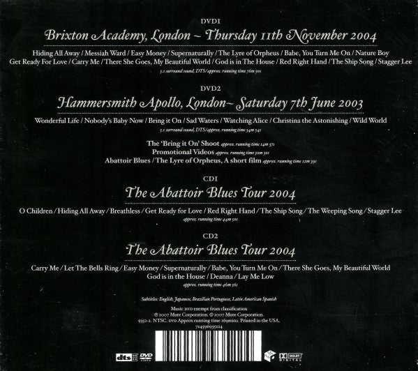 Nick Cave & The Bad Seeds : The Abattoir Blues Tour (2xDVD-V, Multichannel, NTSC + 2xCD)