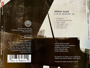 Horace Silver : Live At Newport '58 (CD, Album)