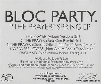 Bloc Party : "The Prayer" Spring EP (CD, EP, Single, Promo)